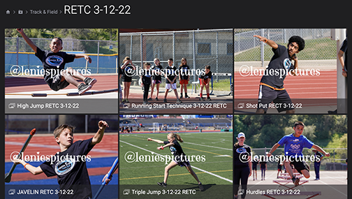 screen shot of runjumpthrow camp photo page