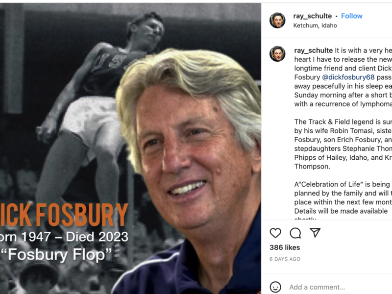 Dick Fosbury FB obit post by Ray Schulte