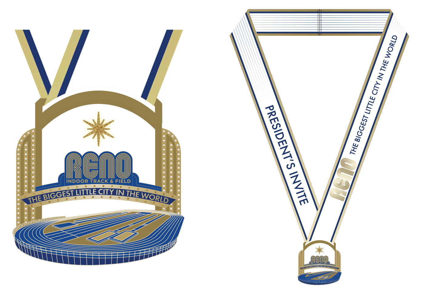 Presidents' Invite Indoor Track Meet Medal & Ribbon