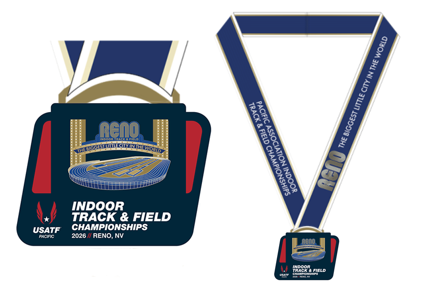 2026 Indoor Track PA Champs medal & ribbon