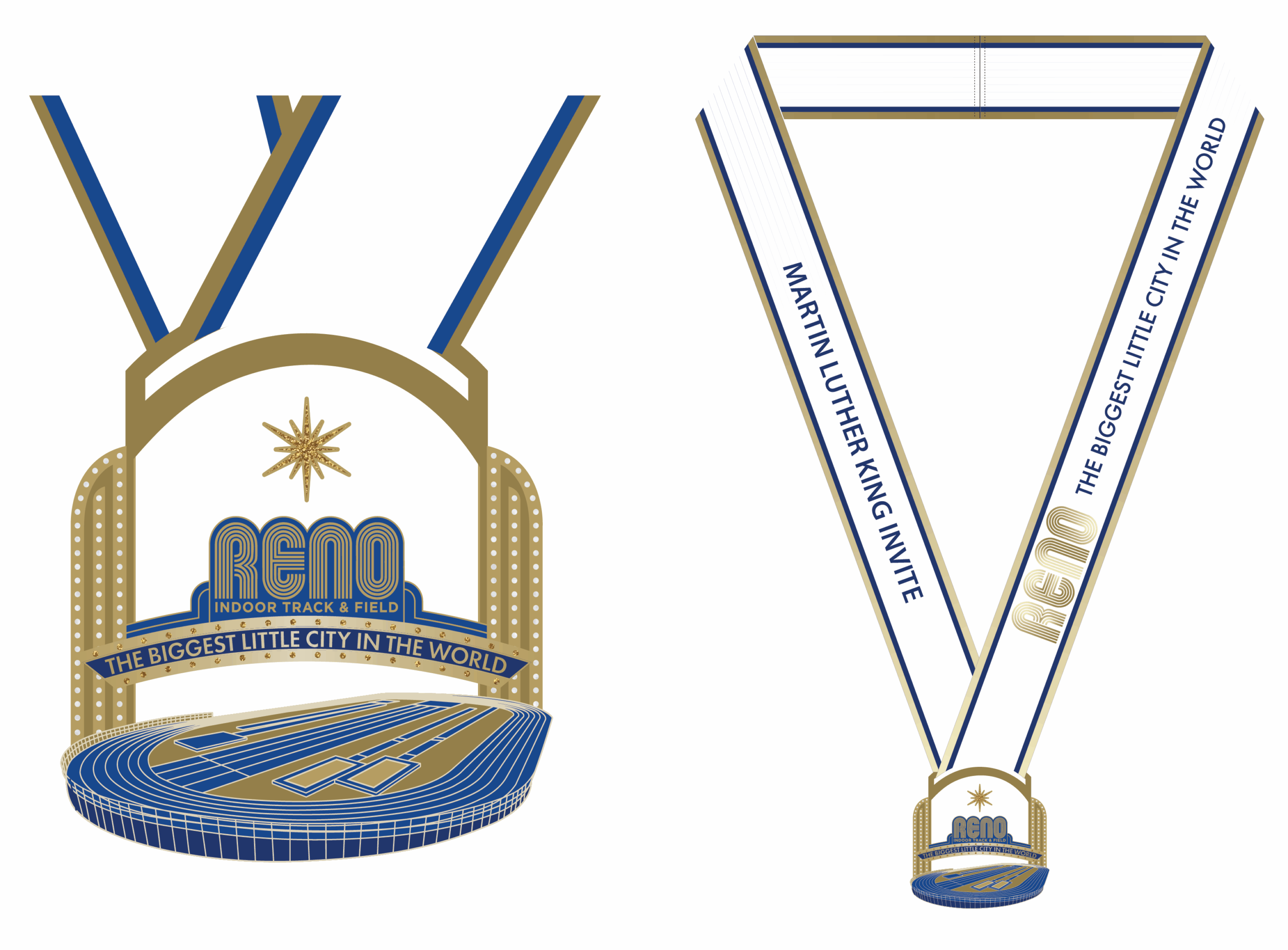 MLK Indoor Track Meet Medal and Ribbon