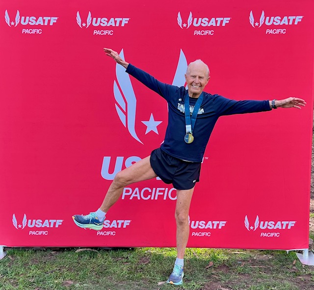 Elmo after winning the 2025 M85-89 5K XC National Champs